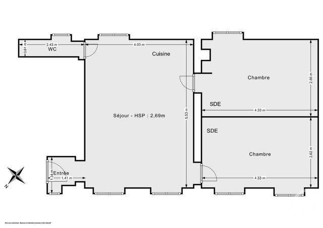 Appartement F3 &agrave; vendre - 3 pi&egrave;ces - 50,81 m2 - Paris - 75011 - ILE-DE-FRANCE