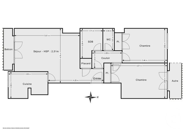 Appartement F3 &agrave; vendre - 3 pi&egrave;ces - 55,04 m2 - Paris - 75020 - ILE-DE-FRANCE
