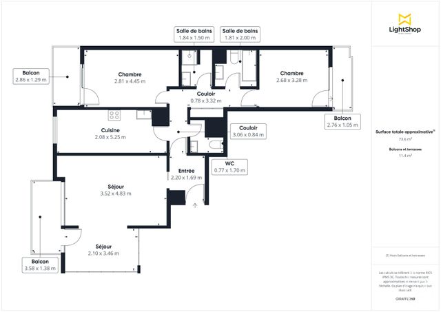 Appartement F4 à vendre - 4 pièces - 83 m2 - Paris - 75012 - ILE-DE-FRANCE