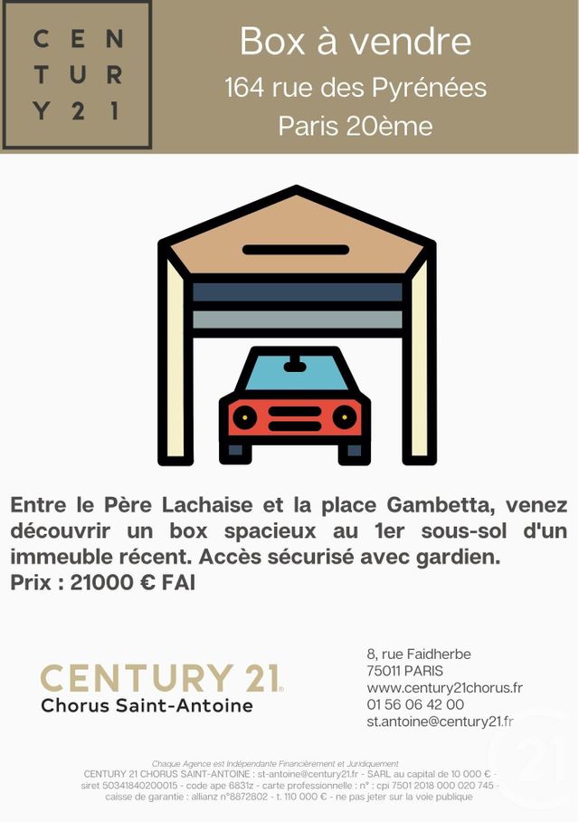 Parking à vendre PARIS