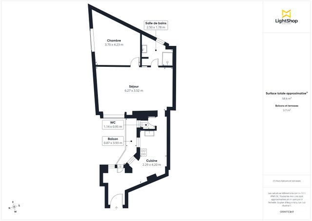 Appartement F2 &agrave; vendre - 2 pi&egrave;ces - 60 m2 - Paris - 75011 - ILE-DE-FRANCE