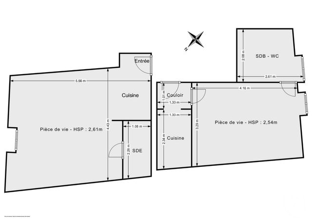 Afficher la photo en grand Appartement Studio à vendre - 2 pièces - 46,28 m2 - Paris - 75011 - ILE-DE-FRANCE