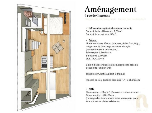 Appartement F1 &agrave; vendre - 1 pi&egrave;ce - 19 m2 - Paris - 75011 - ILE-DE-FRANCE