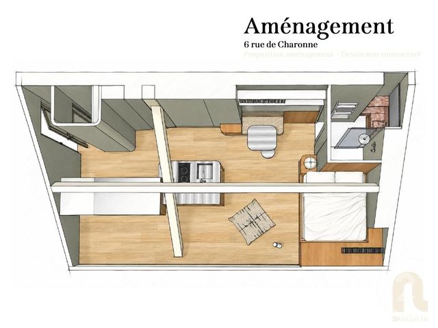 Appartement F1 &agrave; vendre - 1 pi&egrave;ce - 19 m2 - Paris - 75011 - ILE-DE-FRANCE