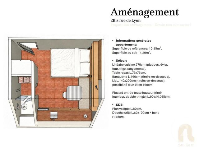 Appartement Studio &agrave; vendre - 1 pi&egrave;ce - 10,85 m2 - Paris - 75012 - ILE-DE-FRANCE